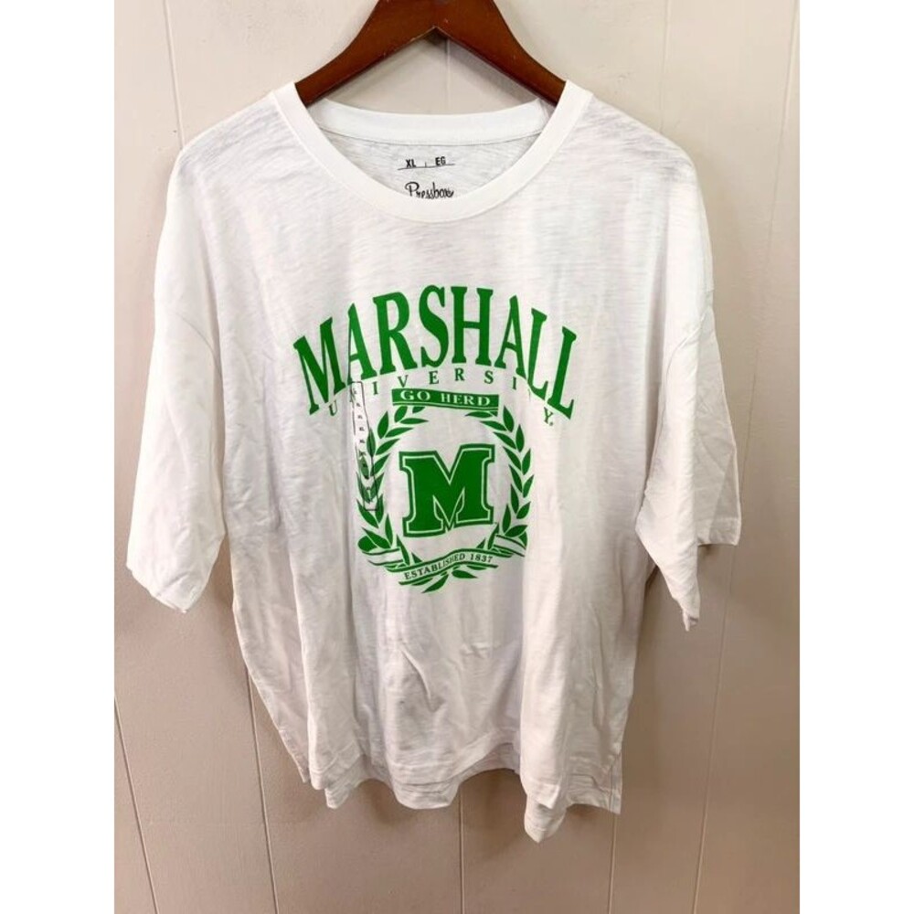 White Marshall Thundering Herd Get Goin' Oversized T-Shirt size XL new womens